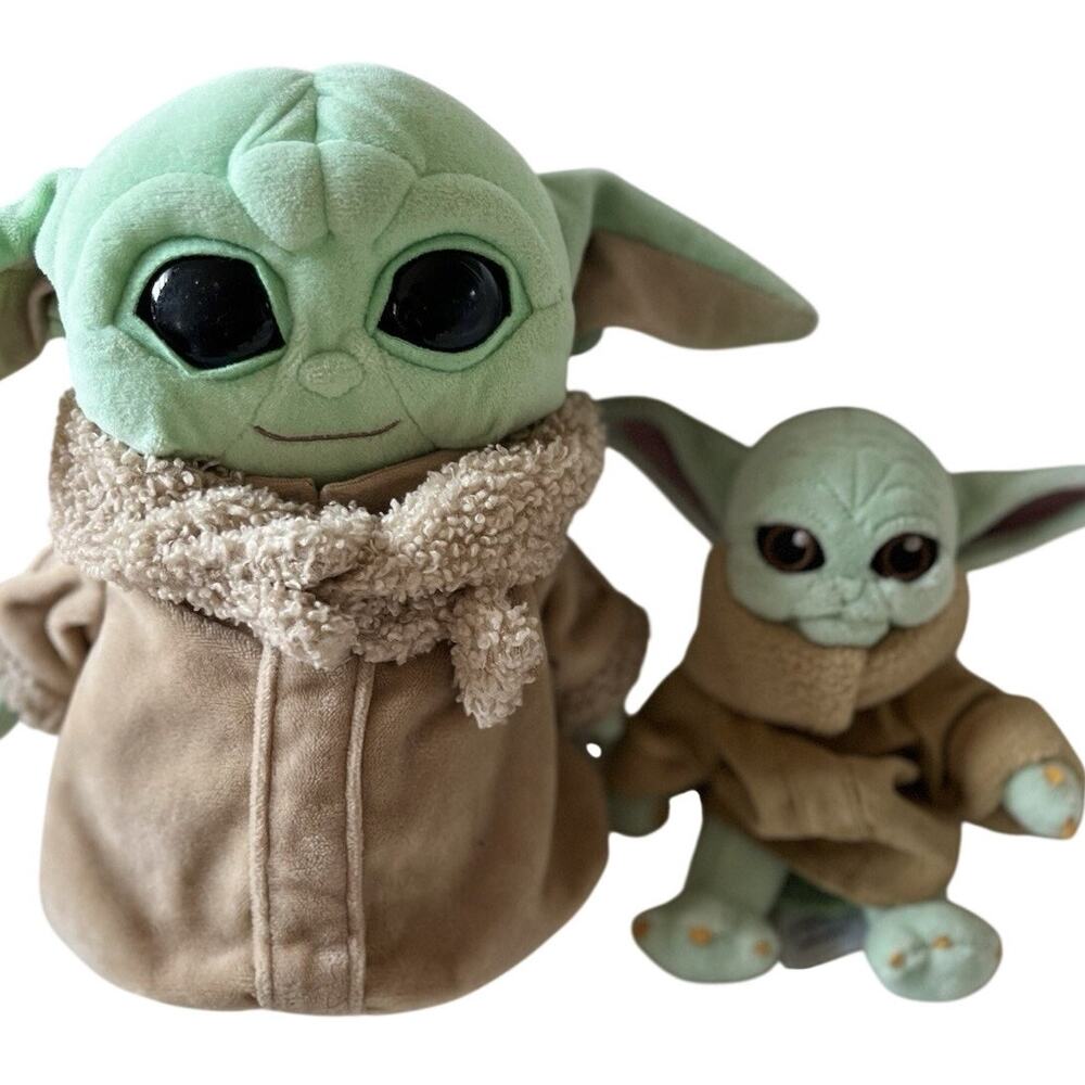 Star Wars Grogu Baby Yoda Plush Lot of 2 Mandalorian Mattel Disney 6-10in